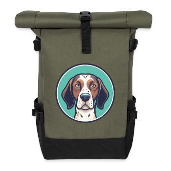 Français Gascogne Pointer Chien Race Dessin Animé Kawaii - Sac à dos roll top - olive/noir - Devant