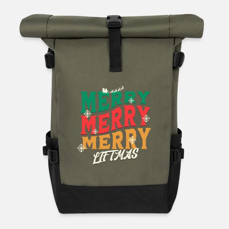 Merry liftmas - Rolltop Rucksack - Olive/Schwarz