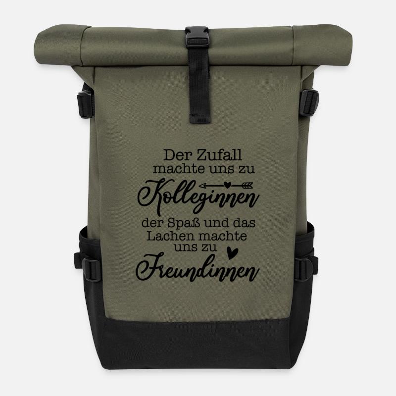 Spass Freude Lachen Freundinnen - Rolltop Rucksack - Olive/Schwarz