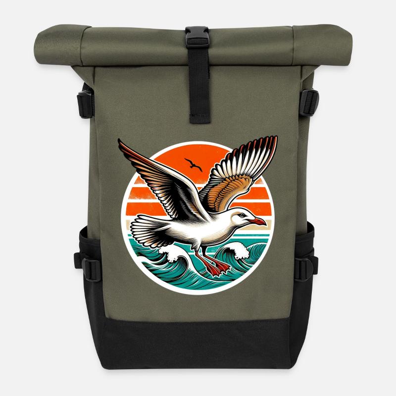 Möwe - Rolltop Rucksack - Olive/Schwarz