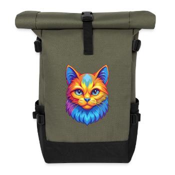 Hantilly Tiffany Cat Breed Cartoon Kawaii Animal P - Roll Top Backpack - olive/black - Front