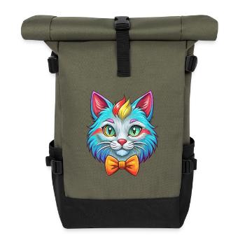 Hantilly Tiffany Cat Breed Cartoon Kawaii Animal P - Roll Top Backpack - olive/black - Front