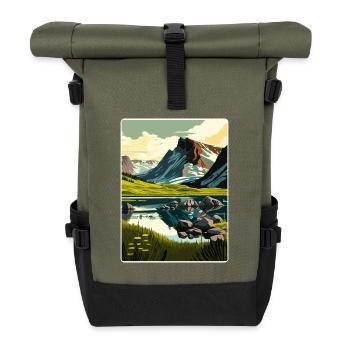 Sarek Nationalpark Schweden Schweden Reiseplakat - Rolltop Rucksack - Olive/Schwarz - Vorne