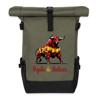 The pride Mallorca flag design - Roll Top Backpack - olive/black - Front
