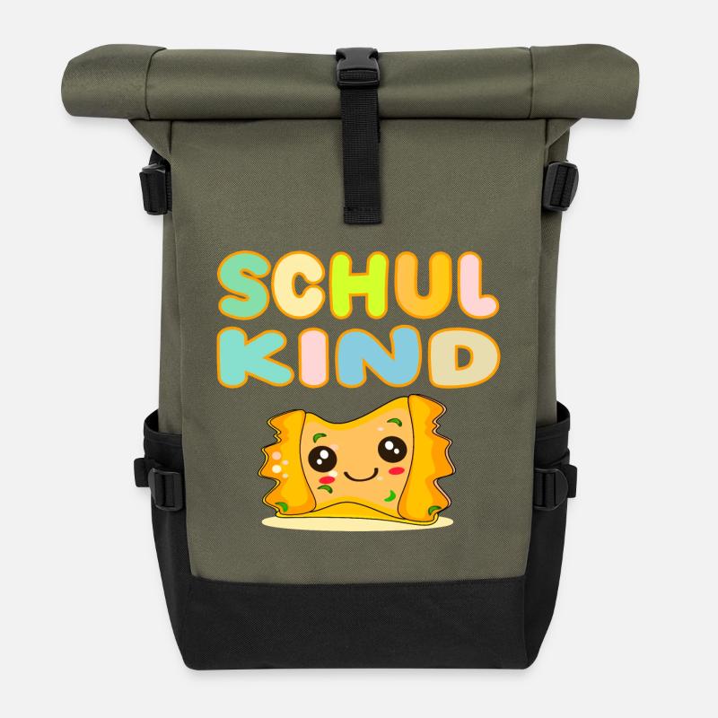 SCHWÄBISCHES SCHULKIND MAULTASCHEN KOSTÜME - Rolltop Rucksack - Olive/Schwarz