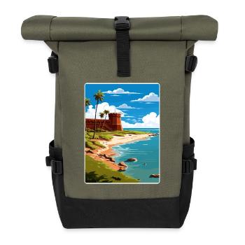 Dry Tortugas National Park Travel Poster Souvenir - Roll Top Backpack - olive/black - Front