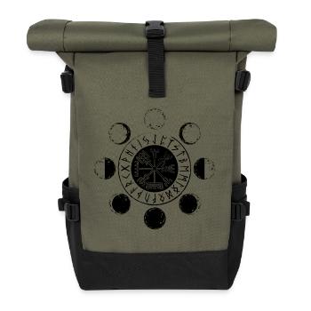 Monde & Runen - Rolltop Rucksack - Olive/Schwarz - Vorne