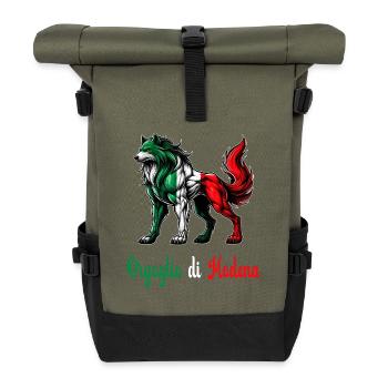 Der stolz von Modena Italien Flagge - Rolltop Rucksack - Olive/Schwarz - Vorne