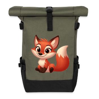 Fox - Roll Top Backpack - olive/black - Front