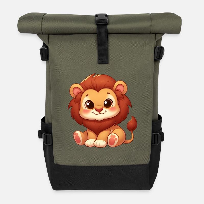 Petit Lion Mignon - Sac à dos roll top - olive/noir