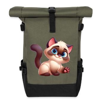 Siamesisch 18 - Rolltop Rucksack - Olive/Schwarz - Vorne