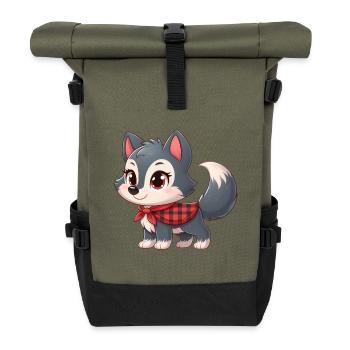 wolf 7 - Sac à dos roll top - olive/noir - Devant