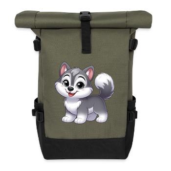 wolf 12 - Sac à dos roll top - olive/noir - Devant