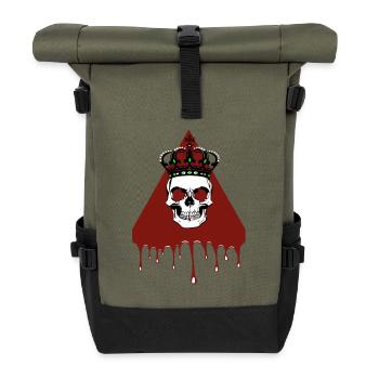 Tête de mort - Sac à dos roll top - olive/noir - Devant