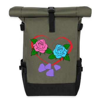 Valentine’s Day - Roll Top Backpack - olive/black - Front