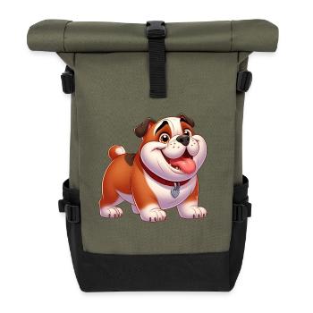 English Bulldog 2 - Roll Top Backpack - olive/black - Front