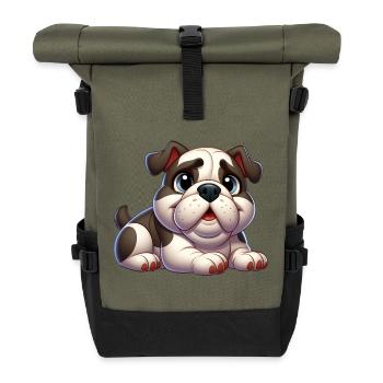 English Bulldog 3 - Roll Top Backpack - olive/black - Front