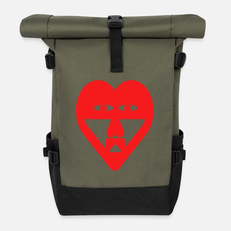 Mein Herz - Rolltop Rucksack - Olive/Schwarz