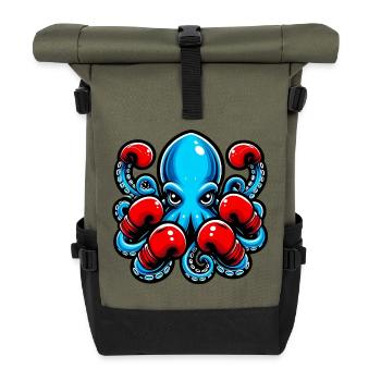 Krake - Rolltop Rucksack - Olive/Schwarz - Vorne