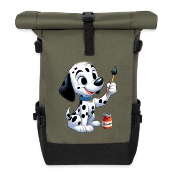 Dalmatian 4 - Roll Top Backpack - olive/black - Front