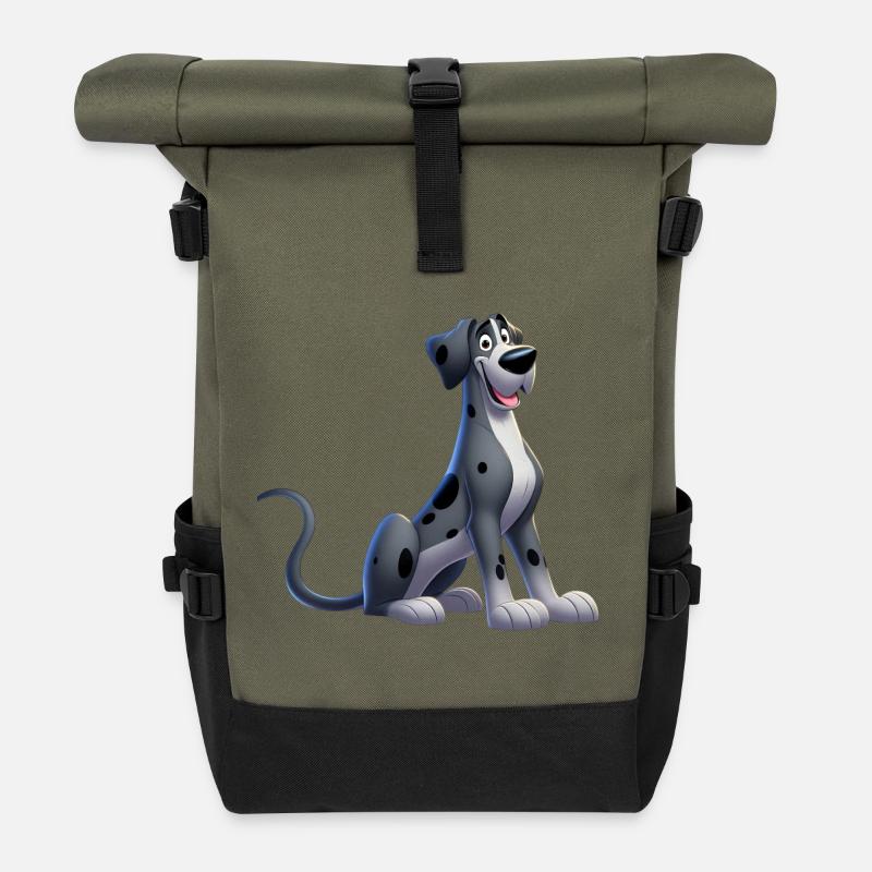 Deutsche Dogge - Rolltop Rucksack - Olive/Schwarz