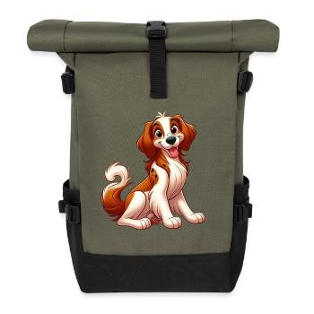 Bretagne Spaniel 13 - Rolltop Rucksack - Olive/Schwarz - Vorne