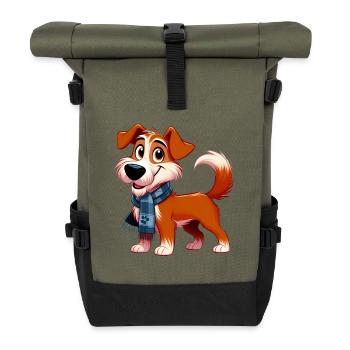 Fox Terrier 7 - Roll Top Backpack - olive/black - Front