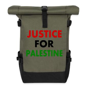 Justice for palestine - Roll Top Backpack - olive/black - Front