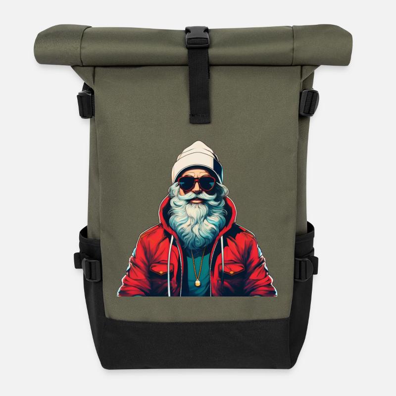 Santa Claus Urban - Roll Top Backpack - olive/black