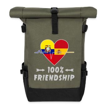 L'Equateur et l'Espagne : amitié à 100 % - Sac à dos roll top - olive/noir - Devant