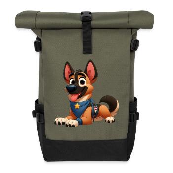 Malinois 10 - Roll Top Backpack - olive/black - Front