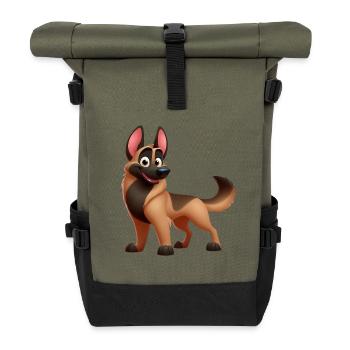 Malinois 8 - Roll Top Backpack - olive/black - Front