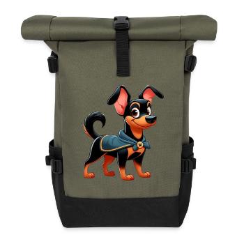 Pinscher 3 - Rolltop Rucksack - Olive/Schwarz - Vorne