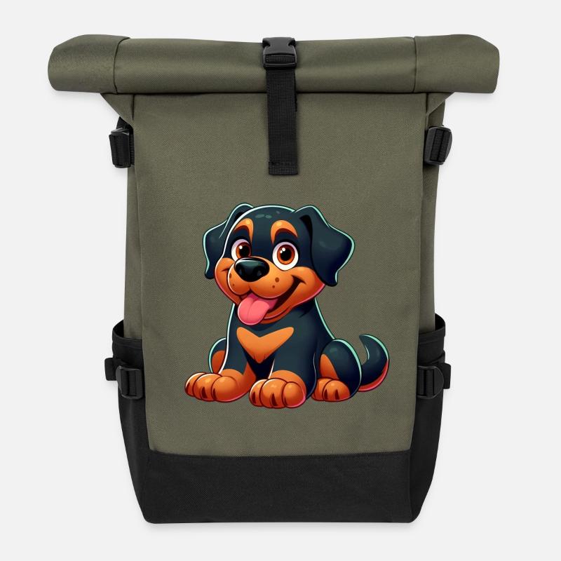rottweiller 8 - Sac à dos roll top - olive/noir