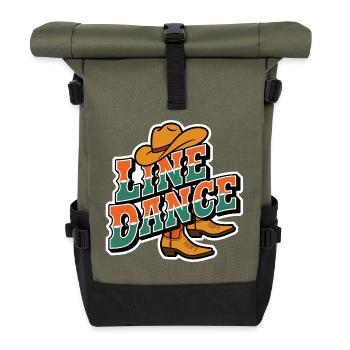 Line Dance Line Dance my hobby - Roll Top Backpack - olive/black - Front
