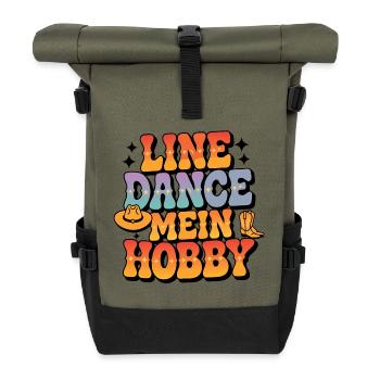 Line Dance Linedance mein Hobby - Rolltop Rucksack - Olive/Schwarz - Vorne
