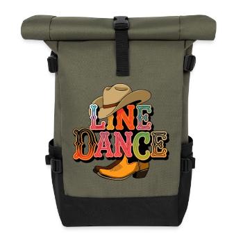 Line Dance Line Dance my hobby - Roll Top Backpack - olive/black - Front