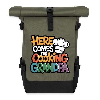Here comes the cooking grandpa - Roll Top Backpack - olive/black - Front
