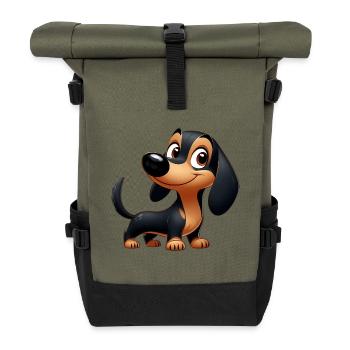 teckel 2 - Sac à dos roll top - olive/noir - Devant