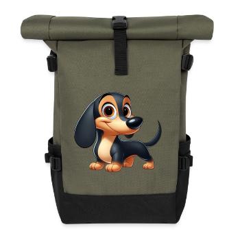 teckel 3 - Sac à dos roll top - olive/noir - Devant