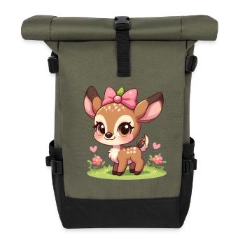 Petit Faon mignon 3 - Sac à dos roll top - olive/noir - Devant