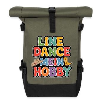 Line Dance mein Hobby - Rolltop Rucksack - Olive/Schwarz - Vorne