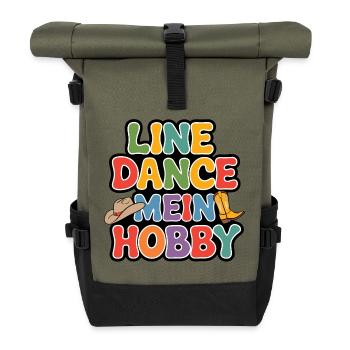 Line Dance mein Hobby - Rolltop Rucksack - Olive/Schwarz - Vorne