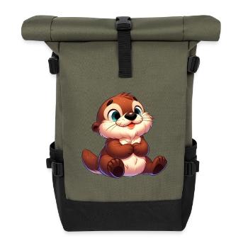 otter 15 - Roll Top Backpack - olive/black - Front