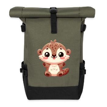 otter 13 - Roll Top Backpack - olive/black - Front