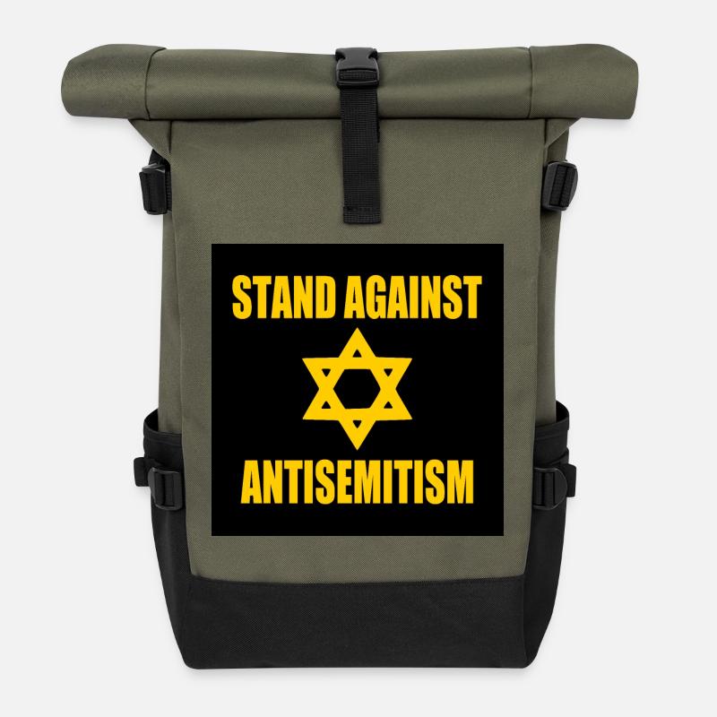 stand against antisemitism - Rolltop Rucksack - Olive/Schwarz