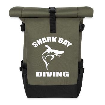 SHARK BAY DIVING - Roll Top Backpack - olive/black - Front