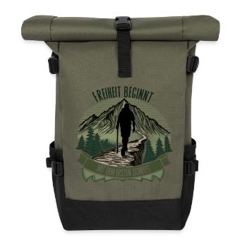 La liberté commence par le premier pas : la randonnée - Sac à dos roll top - olive/noir - Devant