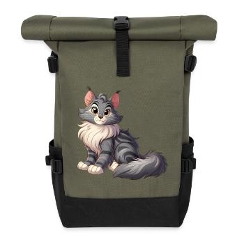 Maine Coon 15 - Rolltop Rucksack - Olive/Schwarz - Vorne