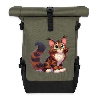 Maine Coon 4 - Rolltop Rucksack - Olive/Schwarz - Vorne